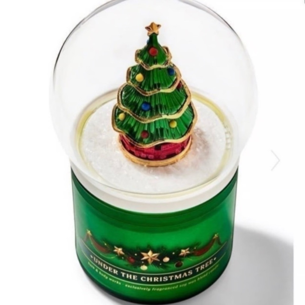 NEW BBW Bath & Body Works 3-Wick Candle Globe Topper ‘Under the Christmas Tree’